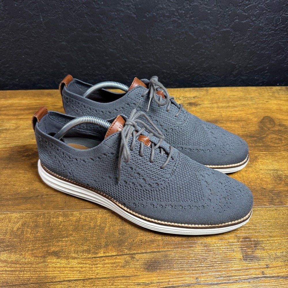 Cole Haan Original Grand Stitchlite C27961 Grey Knit Oxford Mens 9.5M